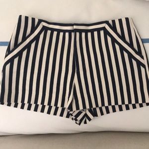 Blue and white striped Zara shorts